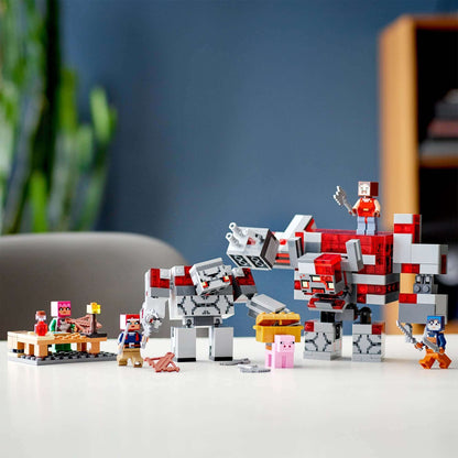 LEGO® Minecraft The Redstone Battle Set 21163 featuring posable giants and characters for hands-on adventures.