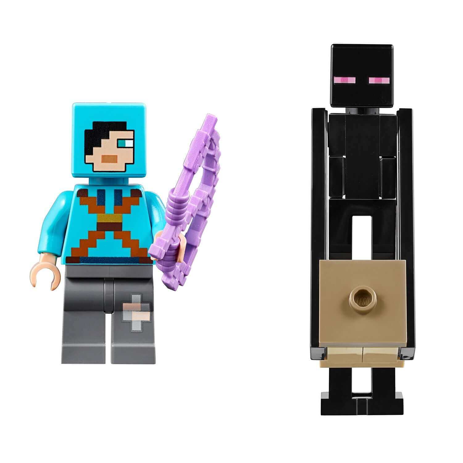 LEGO® Minecraft The End Battle collectible toy featuring a player character with a bow and an Enderman figure.