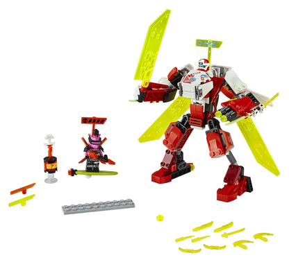 LEGO® NINJAGO Kai's Mech Jet 2in1 Set 71707 featuring Digi Kai and mech with weapons, ideal for imaginative play.