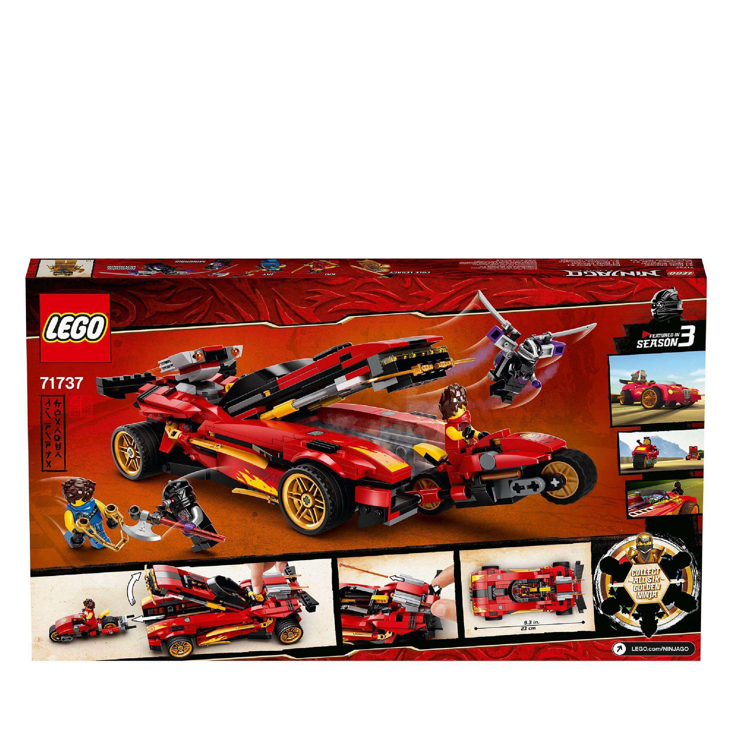 LEGO NINJAGO Legacy X-1 Ninja Charger Set 71737, 2-in-1 vehicle for kids' ninja roleplay fun.