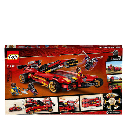 LEGO NINJAGO Legacy X-1 Ninja Charger Set 71737, 2-in-1 vehicle for kids' ninja roleplay fun.