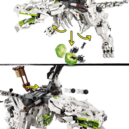 LEGO NINJAGO Skull Sorcerer's Dragon 2in1 toy with interchangeable parts and features for epic battles.