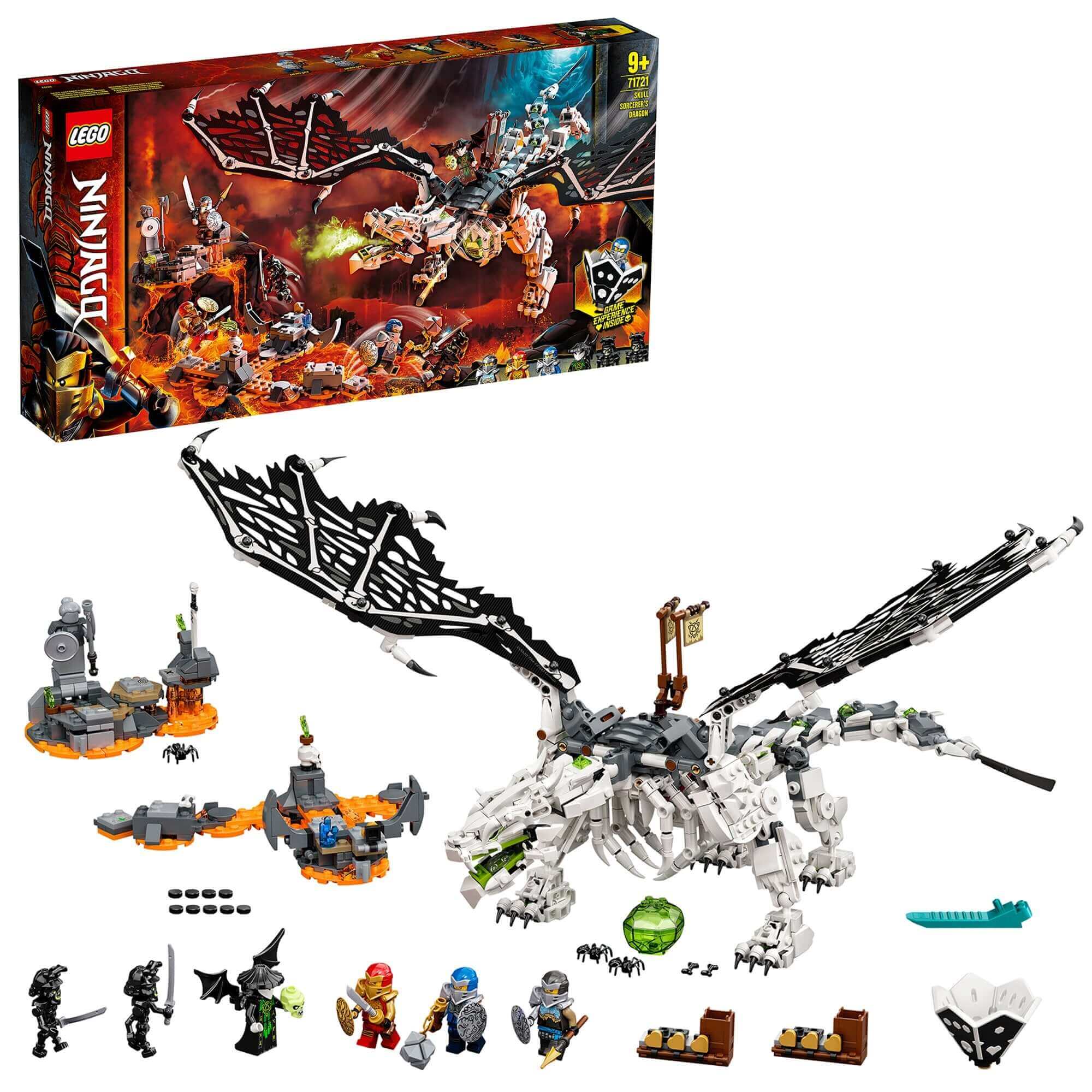 LEGO NINJAGO Skull Sorcerer's Dragon 2in1 Toy 71721 with dragon and mini-figures for epic battles.