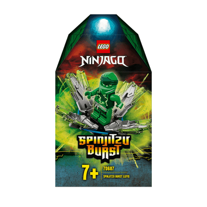 LEGO® NINJAGO Spinjitzu Burst Set 70687 featuring Lloyd in dynamic action pose, perfect for thrilling adventures.