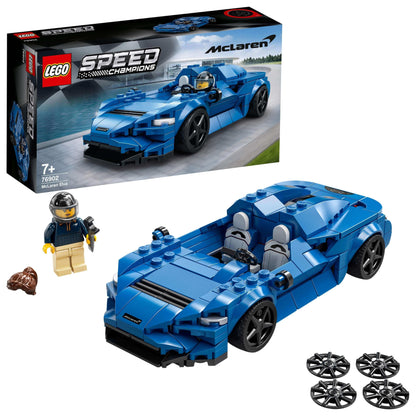 LEGO® Speed Champions McLaren Elva Race Car Toy 76902 with minifigure and accessories for kids and collectors.