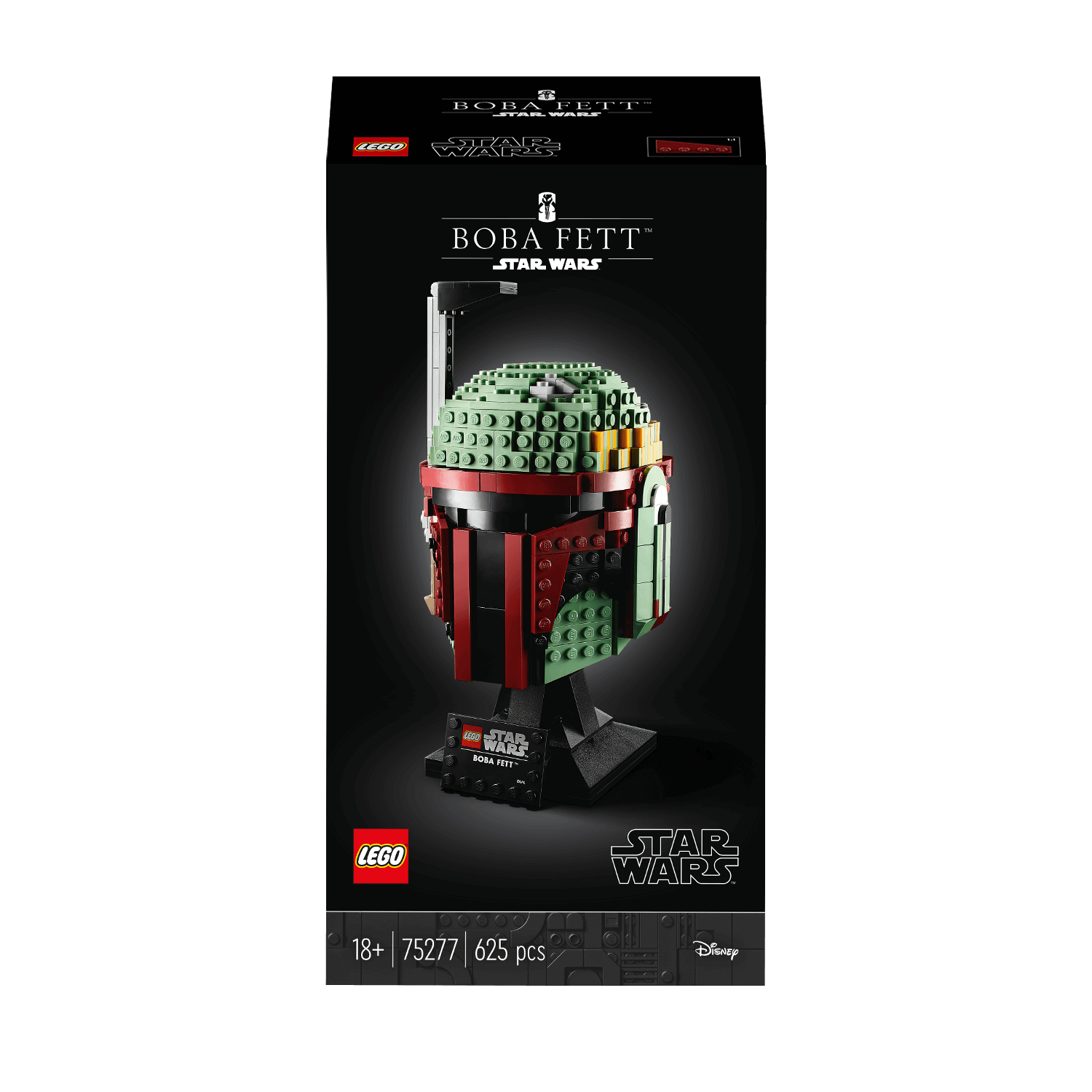 LEGO Star Wars Boba Fett Helmet Building Set 75277 packaging with details and features for adult collectors.