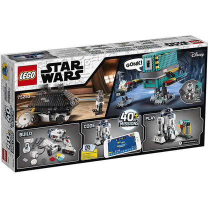 LEGO Star Wars BOOST Droid Commander set 75253 box showcasing droid robots and app-controlled missions.