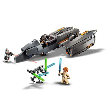 LEGO Star Wars General Grievous's Starfighter 75286 with Obi-Wan and droids battling, perfect for imaginative play.