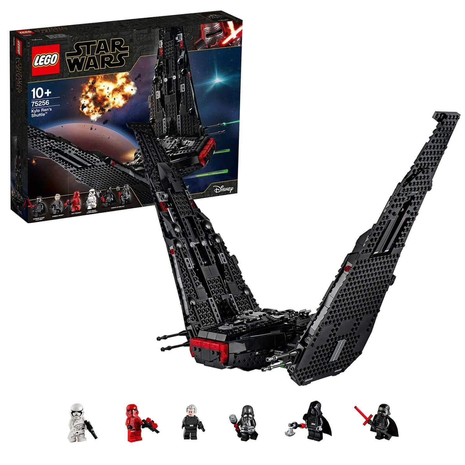 LEGO Star Wars Kylo Ren's Shuttle Set 75256 with minifigures, perfect for kids and collectors inspired by The Rise of Skywalker.