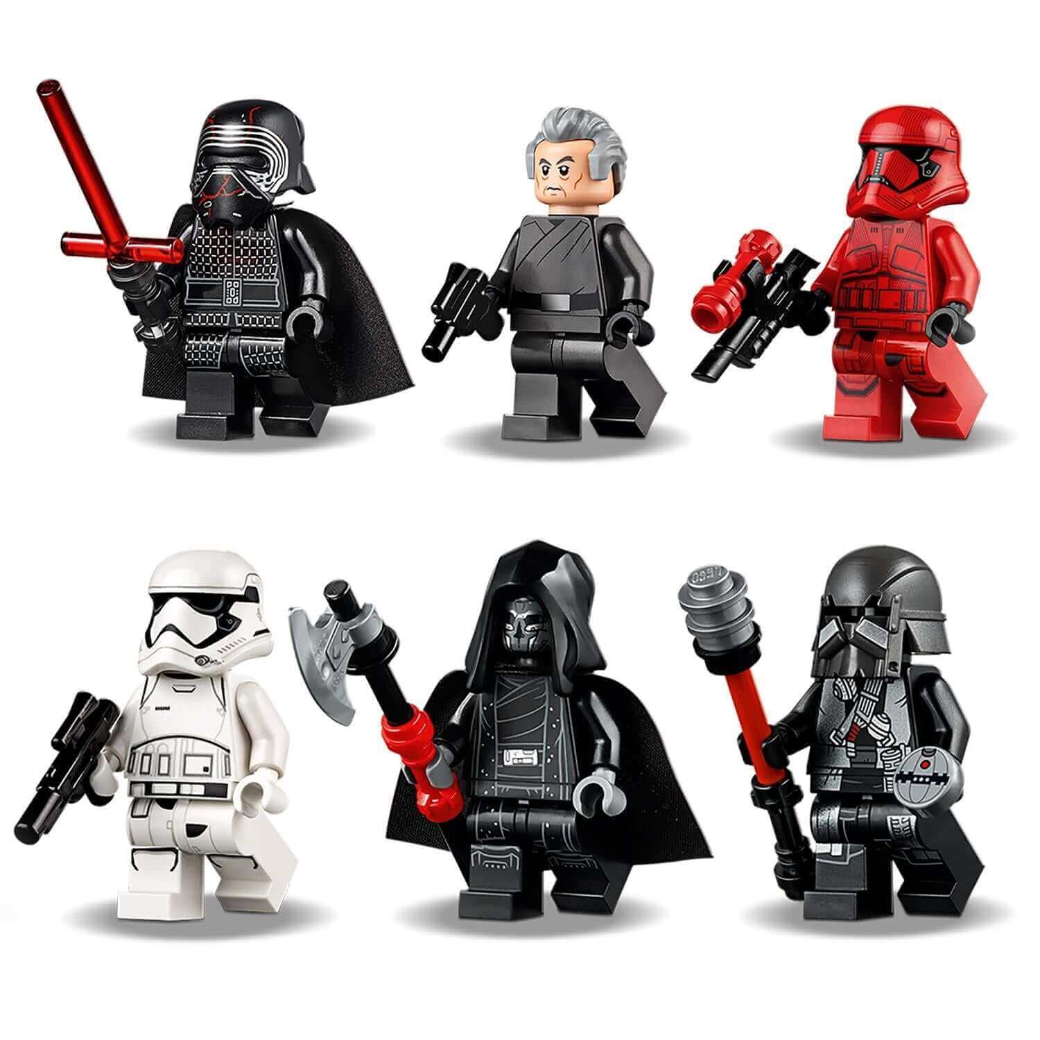LEGO Star Wars Kylo Ren minifigures and characters from The Rise of Skywalker, featuring various villains and troops.