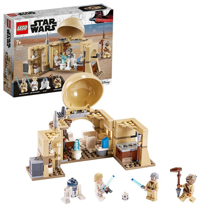 LEGO Star Wars Obi-Wan Kenobi Hut Playset 75270 with minifigures for building Lightsaber scenes.