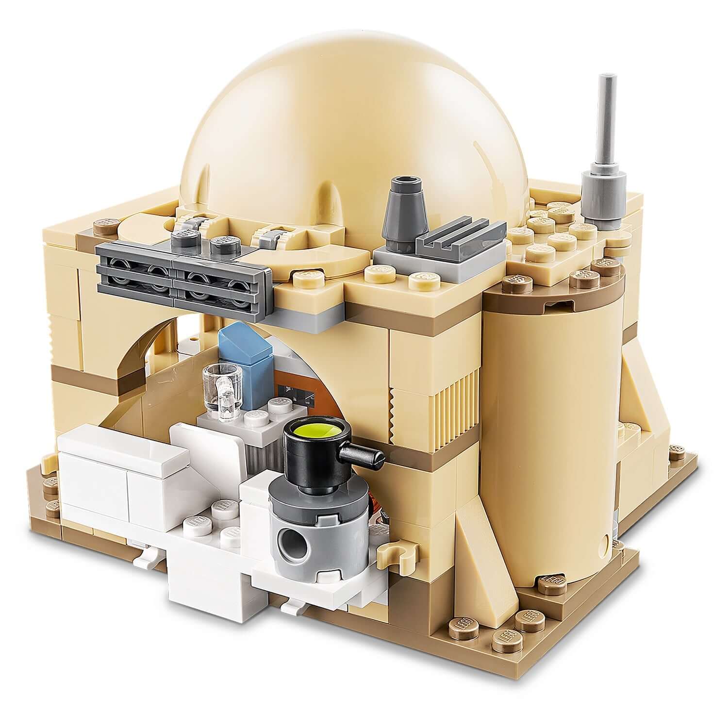 Detailed view of LEGO Star Wars Obi-Wan’s Hut Playset 75270, featuring iconic dome and interior elements for creative play.