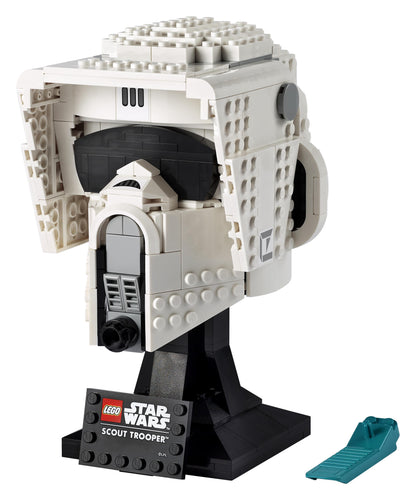 LEGO Star Wars Scout Trooper Helmet set 75305, a buildable collectible model for adults featuring detailed design.