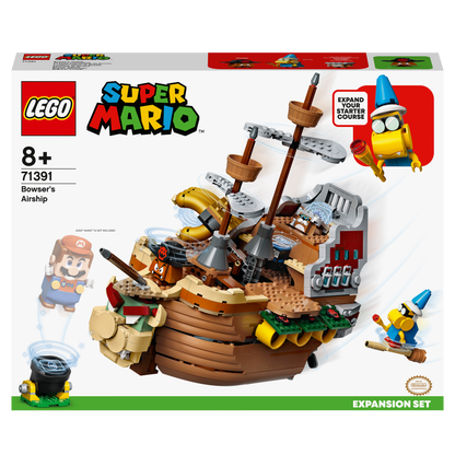 LEGO Super Mario Bowser Airship Expansion Set 71391, featuring Bowser's iconic airship for exciting play.