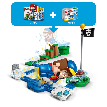LEGO® Super Mario Penguin Mario Power-Up Pack 71384 featuring interactive belly-sliding play with LEGO® Mario™ figure.