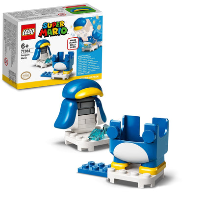 LEGO® Super Mario Penguin Mario Power-Up Pack 71384 with interactive suit and sliding feature for kids.
