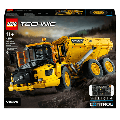 LEGO Technic 42114 6x6 Volvo Articulated Hauler Truck box, an exciting RC construction toy for kids.