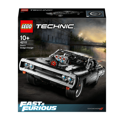LEGO® Technic Dom's Dodge Charger set 42111 from Fast & Furious, perfect for recreating movie stunts.
