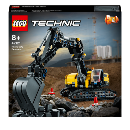 LEGO® Technic Heavy-Duty Excavator 42121 building set for kids, featuring realistic construction vehicle design.