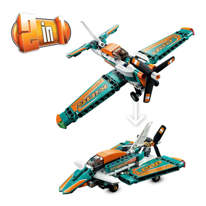 LEGO® Technic Race Plane Jet 2 in 1 Toy 42117 with spinning propeller, perfect for creative play.