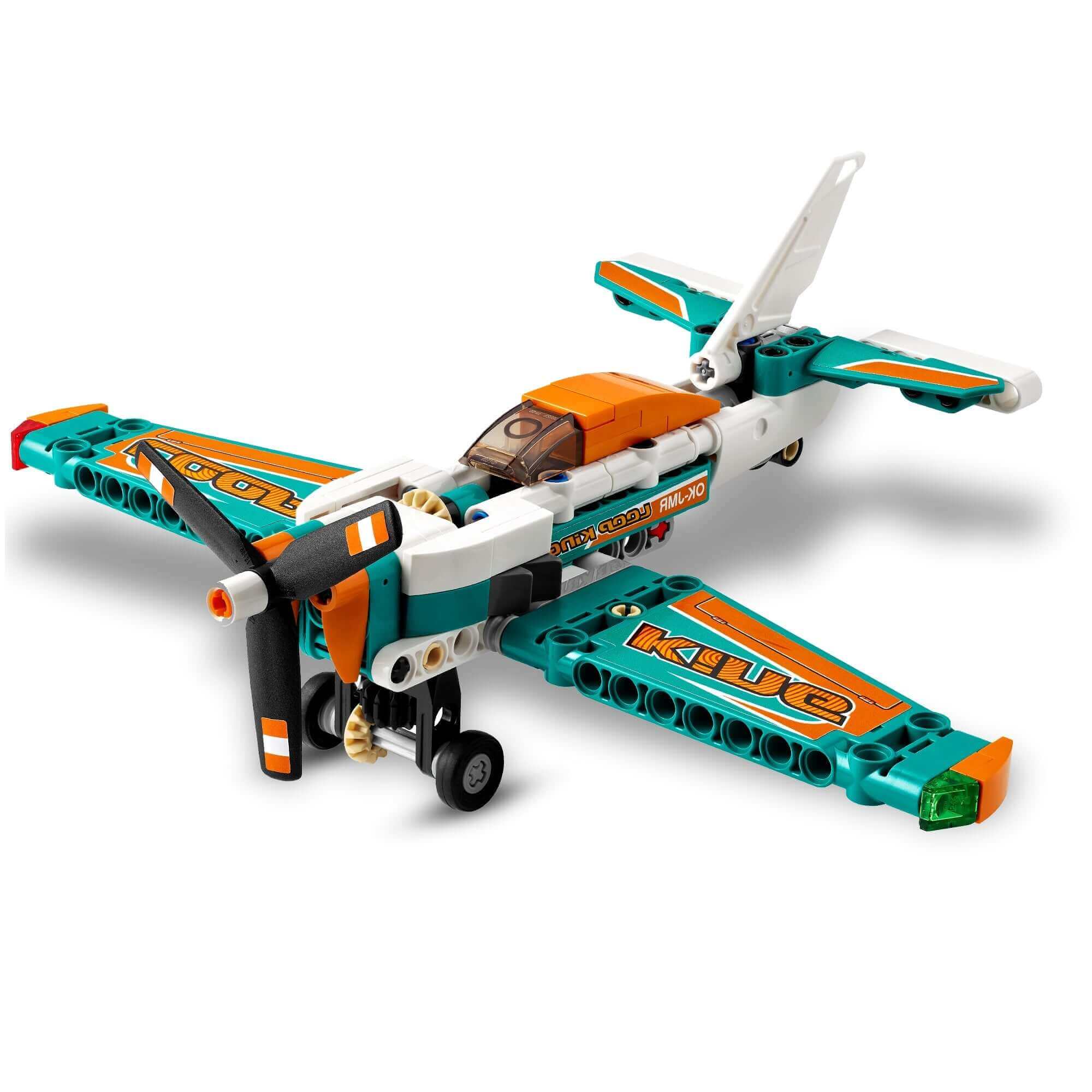 LEGO® Technic Race Plane Jet 2 in 1 Toy 42117 featuring a vibrant design and spinning propeller for high-flying fun.