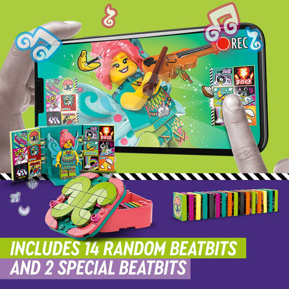 LEGO® VIDIYO Folk Fairy BeatBox set with smartphone, featuring 14 random beatbits and two special beatbits for music videos.