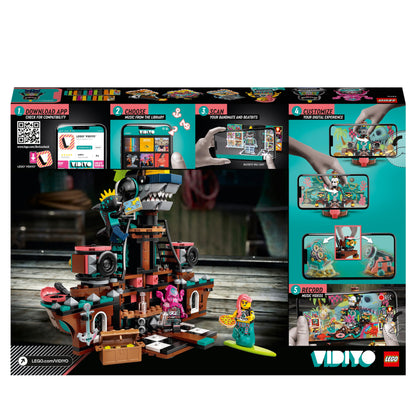 LEGO® VIDIYO Punk Pirate Ship BeatBox Set 43114 showing app instructions for creating music videos.