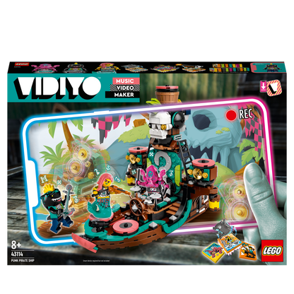 LEGO VIDIYO Punk Pirate Ship BeatBox Set 43114, featuring a colorful pirate ship for creative music video making.