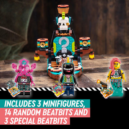 LEGO® VIDIYO Punk Pirate Ship set featuring 3 minifigures and various BeatBits for creative music videos.