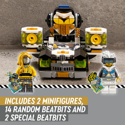 LEGO VIDIYO Robo HipHop Car set featuring 2 minifigures, 14 random beatbits, and 2 special beatbits for creative play.