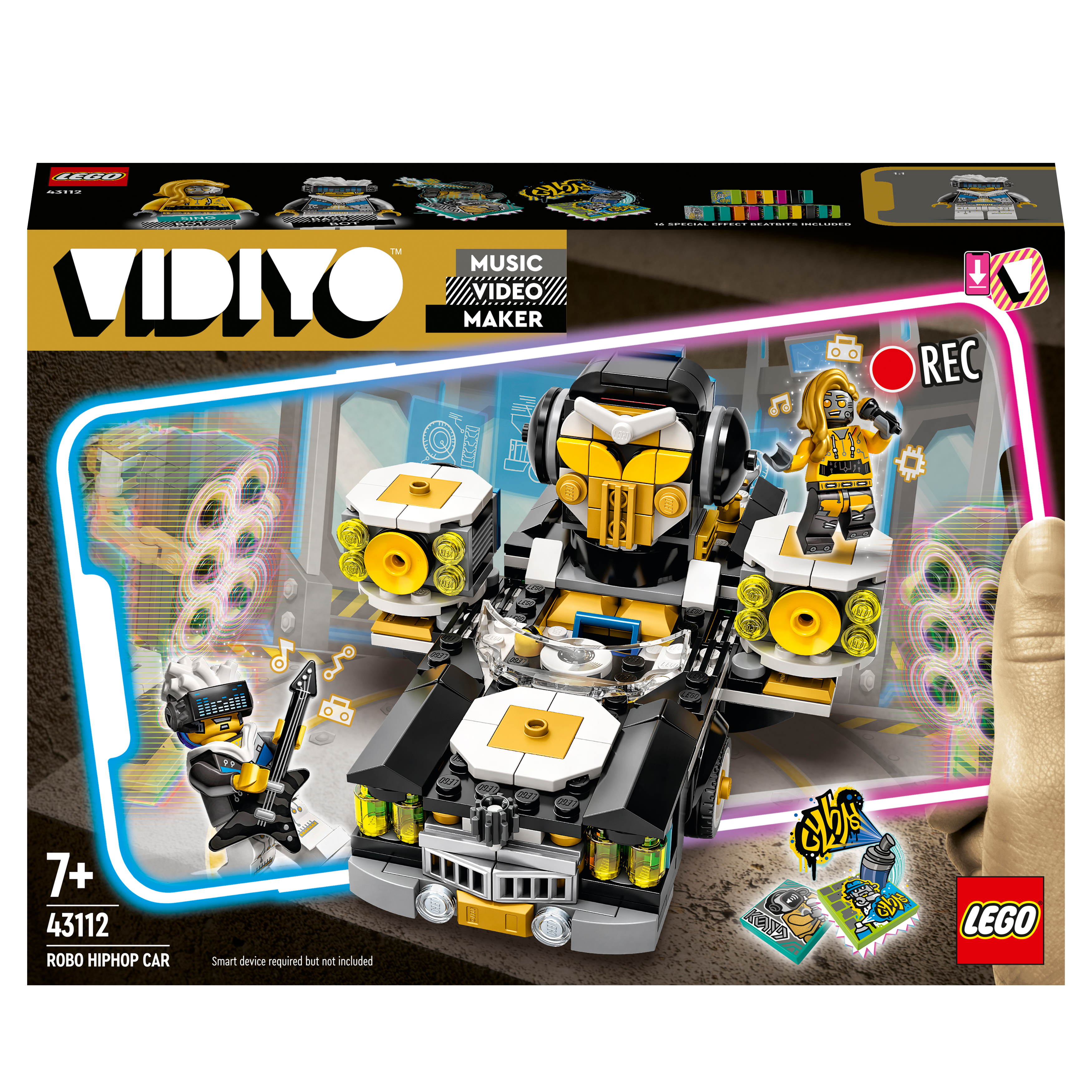 LEGO VIDIYO Robo HipHop Car BeatBox Set 43112 for kids to create music videos with app and interactive features.