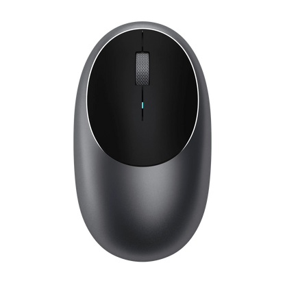 Satechi M1 Bluetooth Wireless Mouse in sleek gray design, featuring ergonomic shape and easy-access buttons.