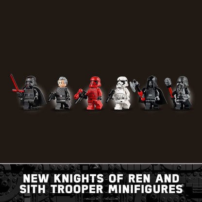 LEGO Star Wars Knights of Ren and Sith Trooper minifigures in various poses, featuring characters from the franchise.