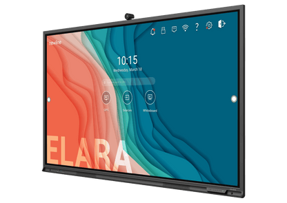 Newline Elara 75" interactive touchscreen display with 4K resolution and built-in video conferencing features.