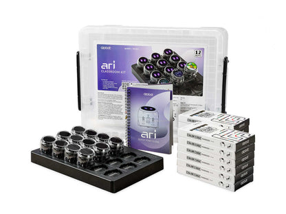 Ozobot Ari Classroom Kit featuring 12 interactive robots, lesson guide, and coding resources for K12 education.