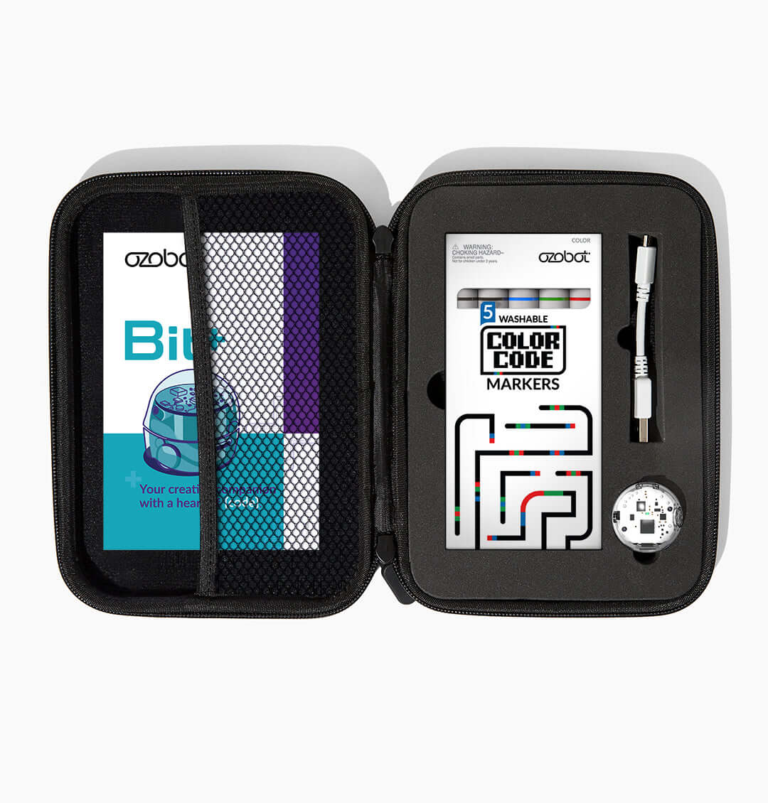 Ozobot Bit+ Entry Kit includes coding markers, instruction booklet, and accessories for creative coding.
