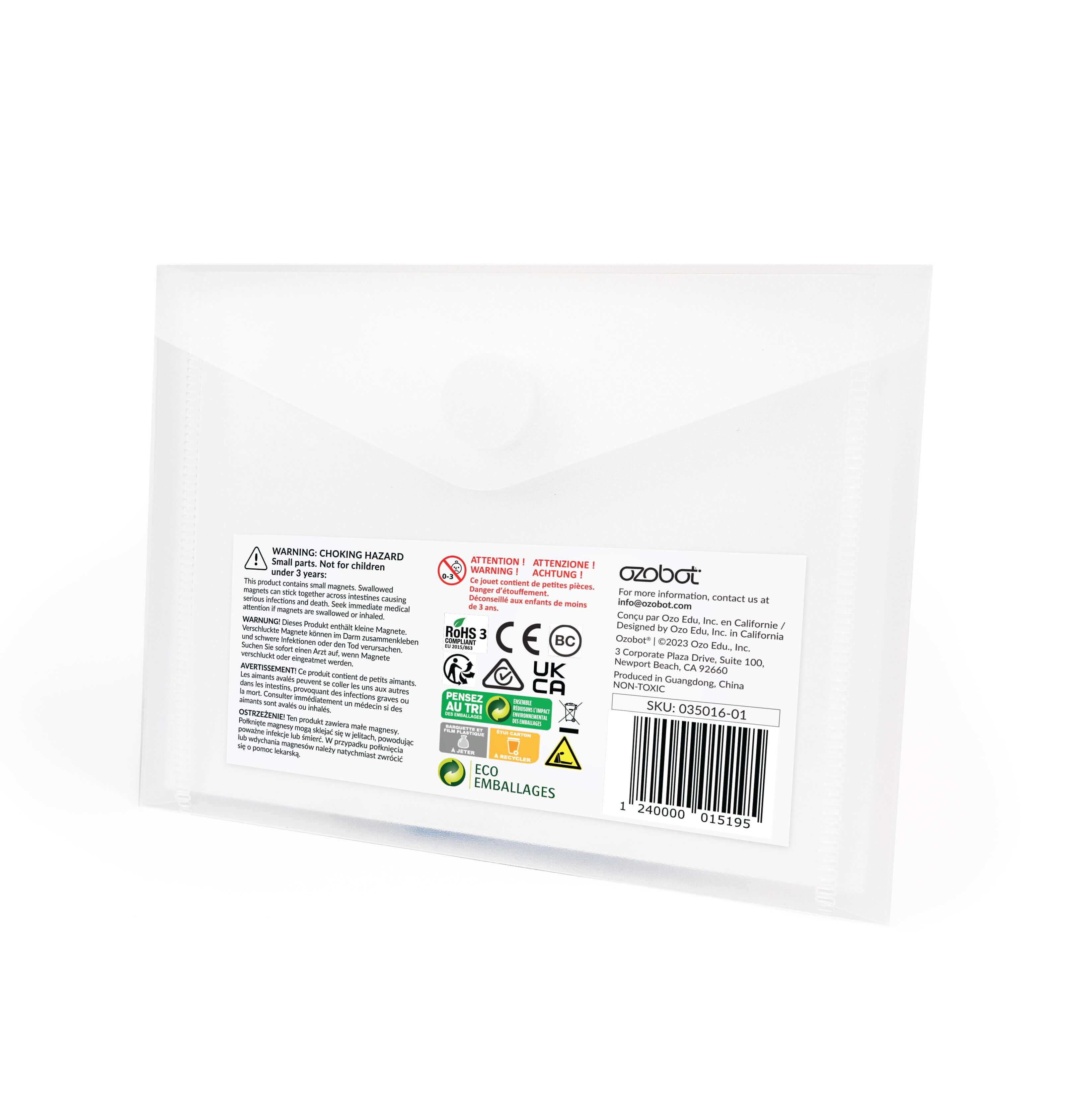 Ozobot Colour Code Magnets packaging showcasing educational coding tools for young learners.