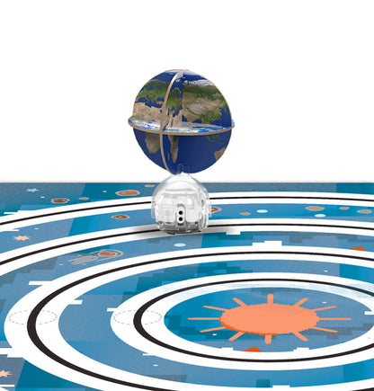 OzoGoes to the Solar System kit featuring a globe and educational activity mat for STEAM learning.