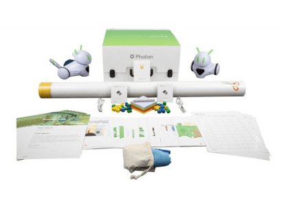Photon Ecology Teaching Kit with learning materials, robots, and resources for promoting environmental respect.