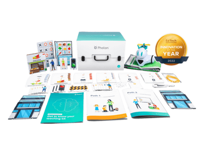 Photon Teaching Kit and materials for AI Discovery, promoting education in artificial intelligence for students.