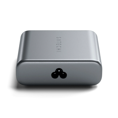 Satechi 200W USB-C 6-Port GaN Charger sleek silver design for fast charging multiple devices