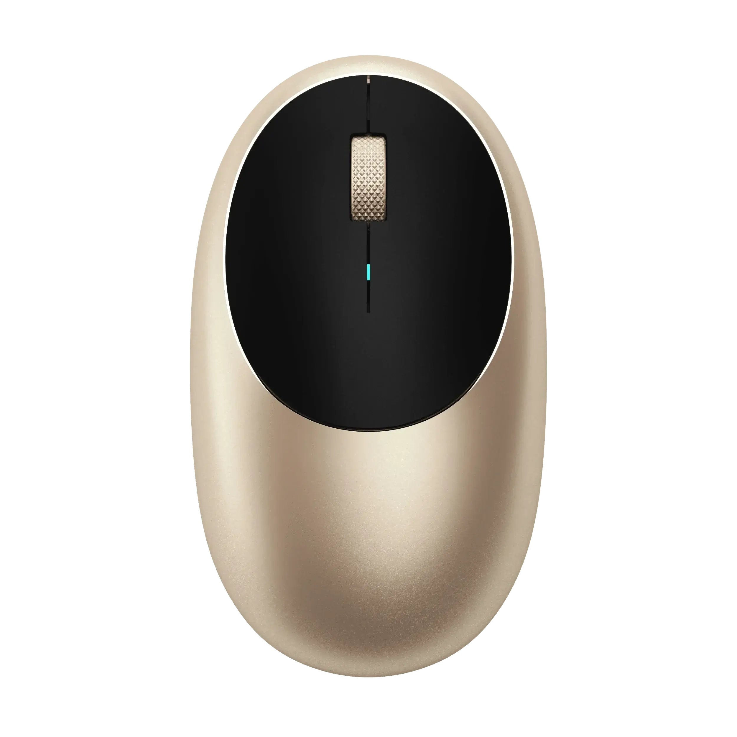 Elegant Satechi M1 Bluetooth Wireless Mouse in gold color, featuring ergonomic design and scroll wheel.