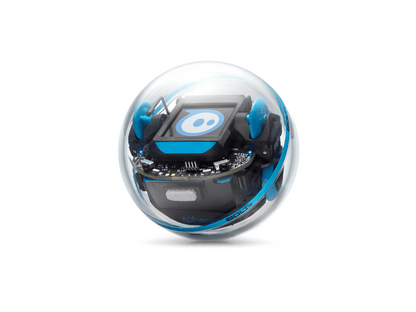 Sphero BOLT+ programmable robot in a clear shell, designed for hands-on learning and coding education.