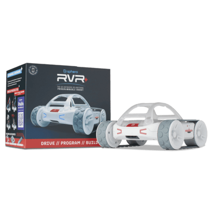 Sphero RVR+ programmable robot with packaging, designed for learning coding and robotics in classrooms.