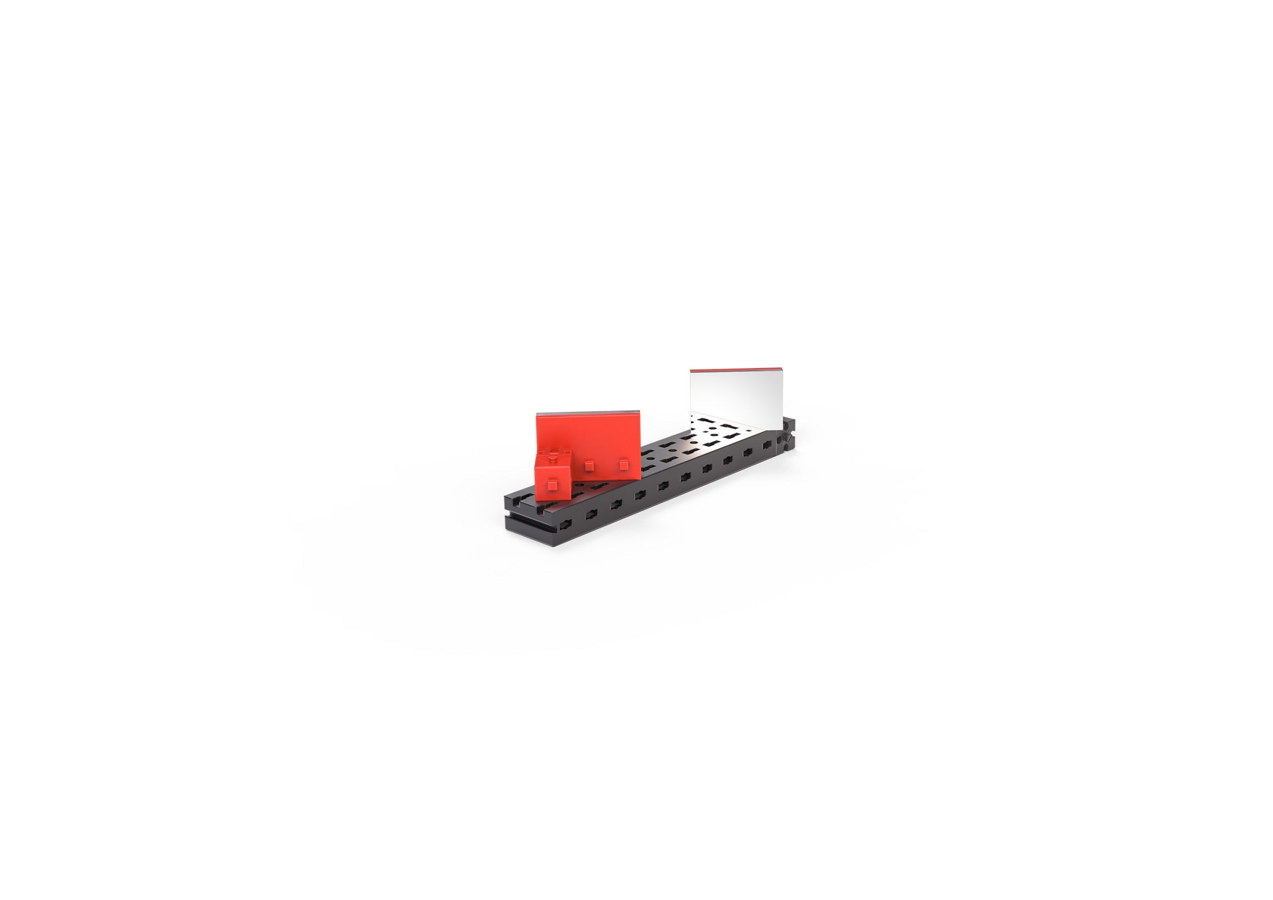 Interactive STEM optics kit showcasing red and clear lenses for playful learning about light principles.