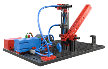 STEM Pneumatics kit with colorful components demonstrating basic pneumatic principles.