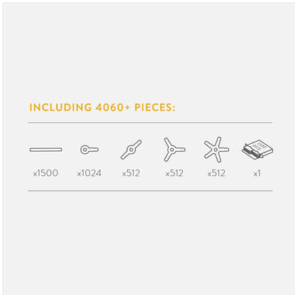 Image showing 4060+ pieces included in the Strawbees STEAM Classroom Building Set.