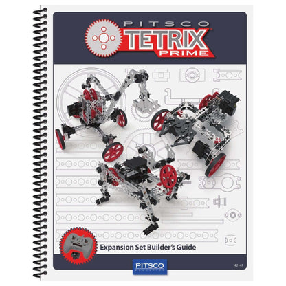 TETRIX PRIME Expansion Set Builder's Guide showcasing advanced robotics designs and components for enhanced STEM learning.