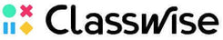 Classwise logo featuring colorful geometric shapes and modern typography for educational platform branding.