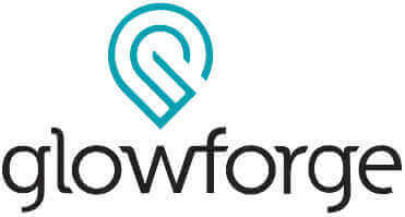 Glowforge logo featuring a stylized letter 'G' in turquoise and the brand name in black.